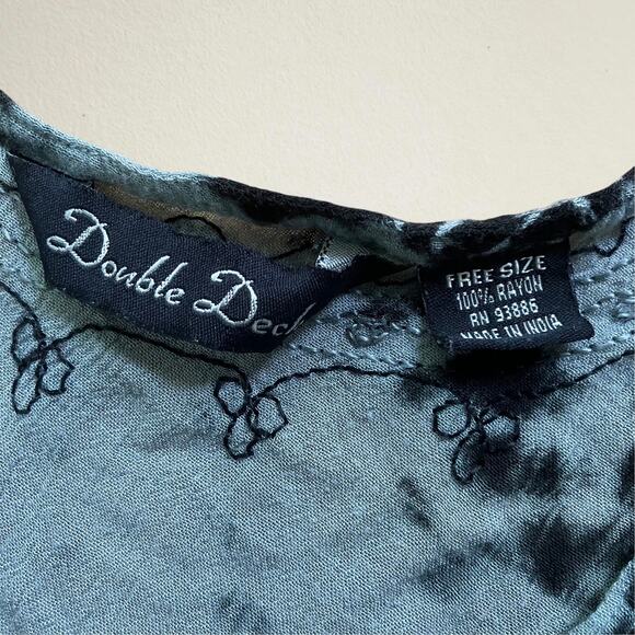 Tie dye tank top floral embroidery black rainbow bohemian fairycore hippie boho - Picture 7 of 8